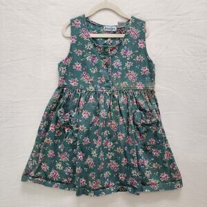 Vintage Jeanjer Fall Floral 90s Dress kids 6 *play